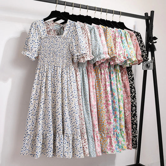 Pleated Chiffon Casual Dresses