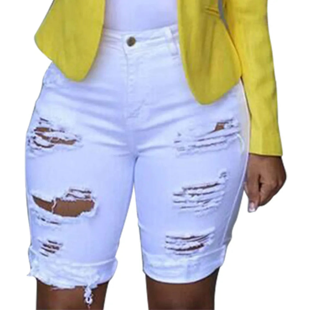 Denim Ripped Shorts