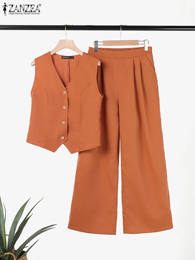 2-Piece Vest and Pants Sets Sleeveless
