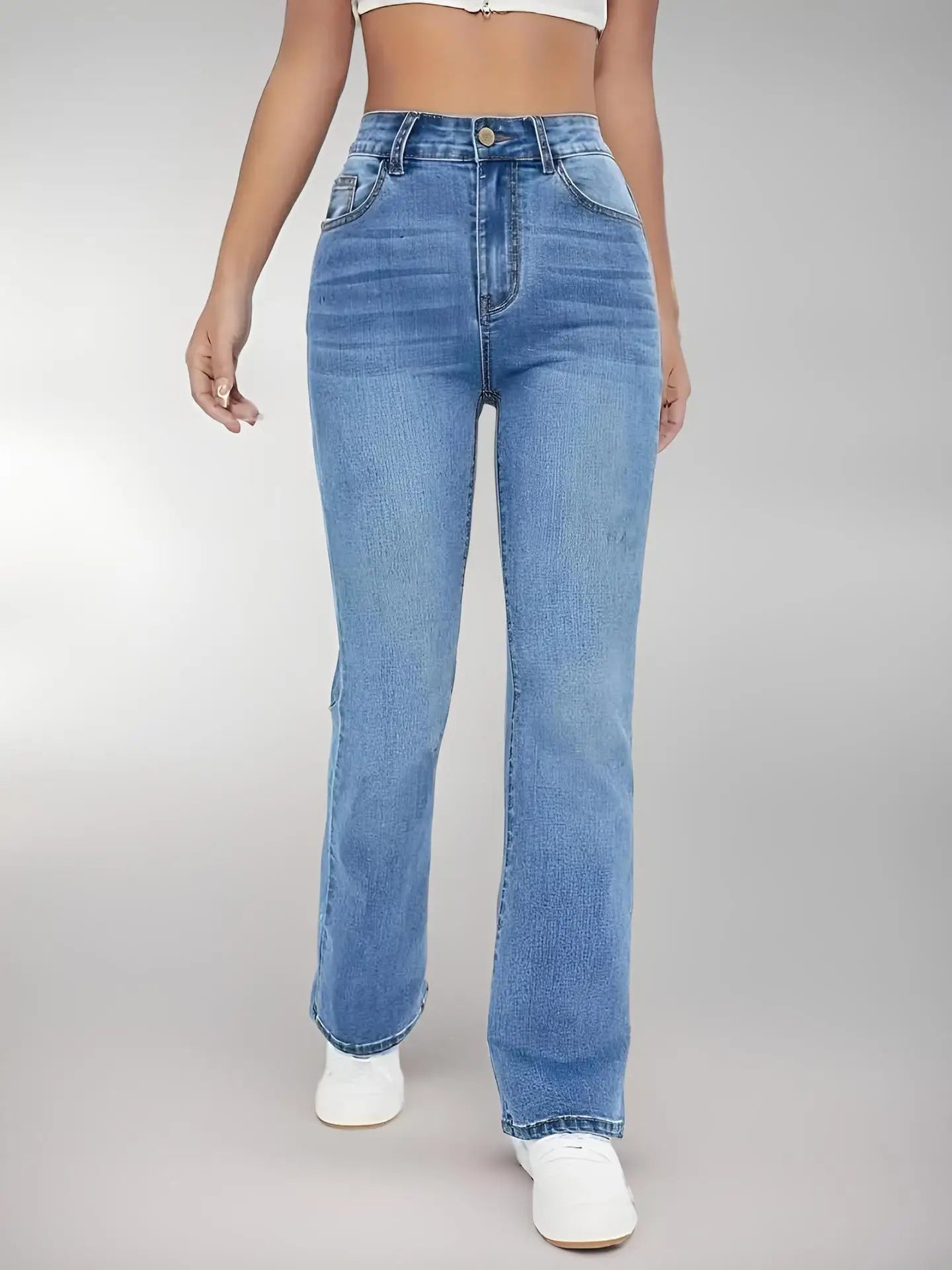 High Waist Denim Trousers