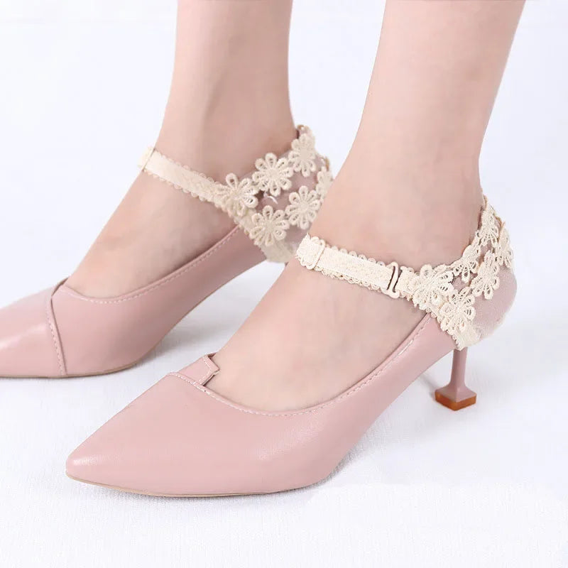 Anti-Skid Adjustable Flower Lace Heels Cover