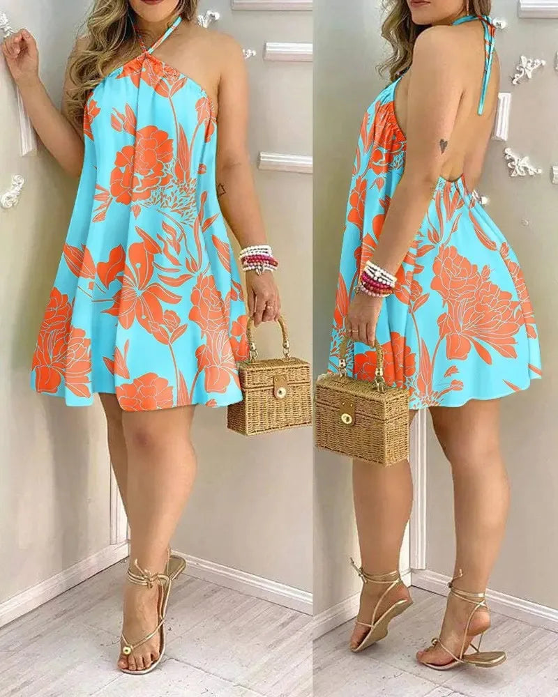 Backless Halter Dress
