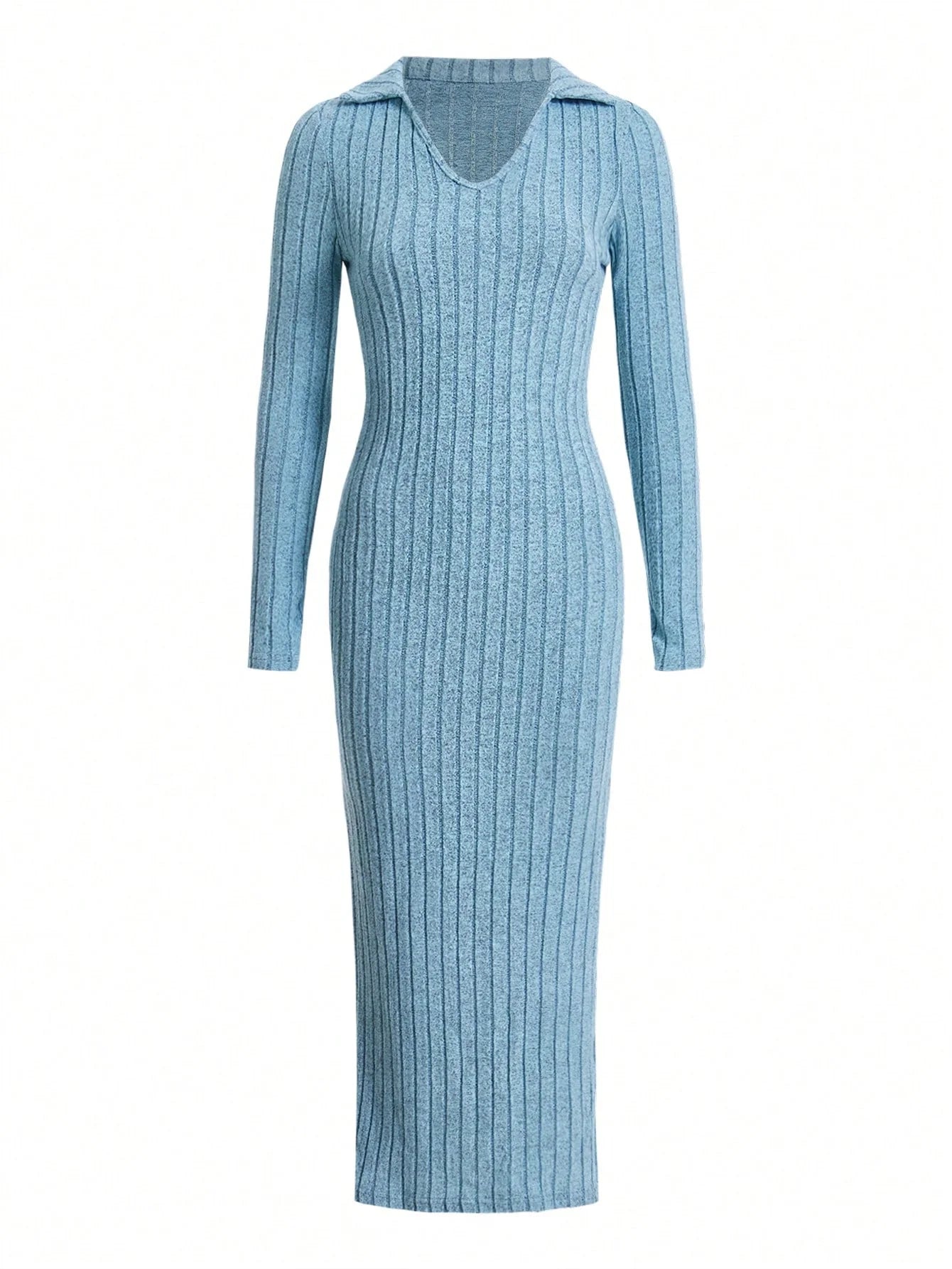 V-neck Sweater Dress