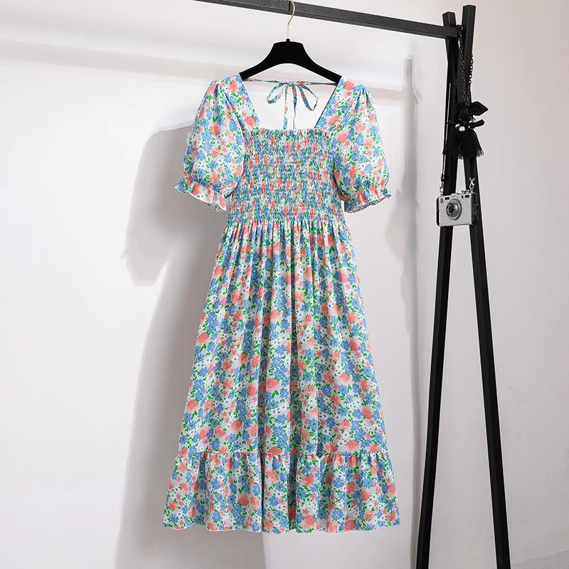 Pleated Chiffon Casual Dresses