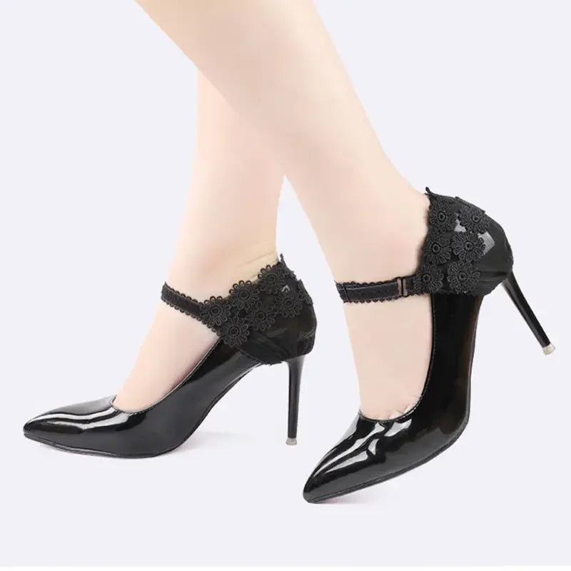 Anti-Skid Adjustable Flower Lace Heels Cover