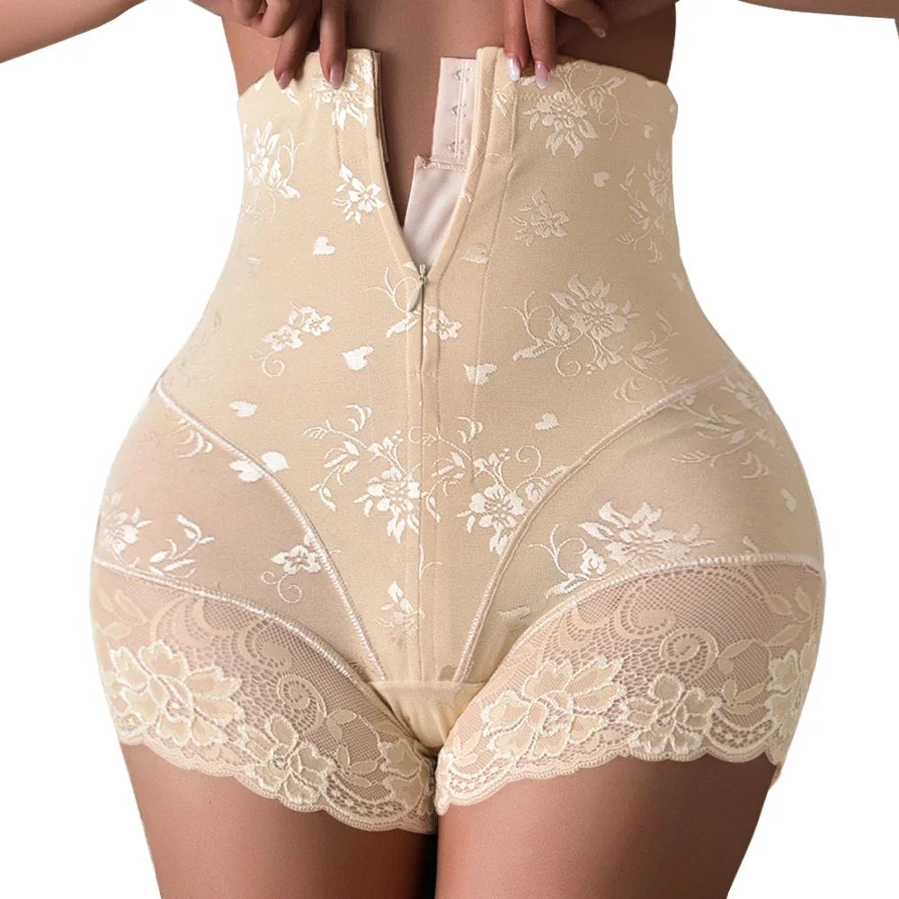 High Waist Trainer Body Shaper Panties with Zipper