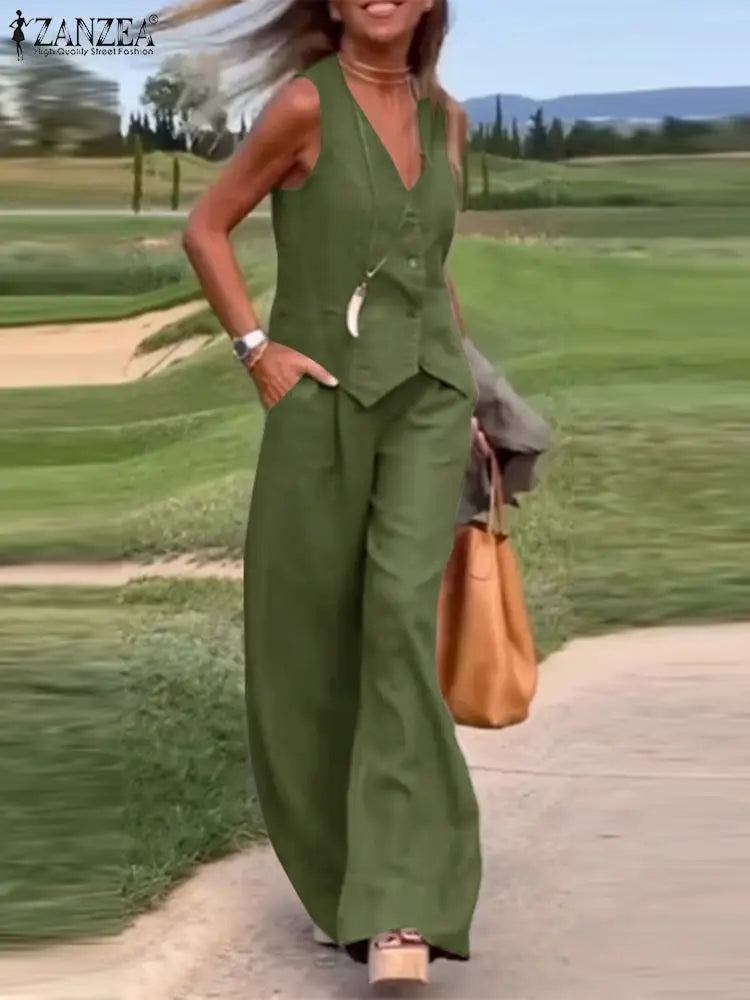 2-Piece Vest and Pants Sets Sleeveless