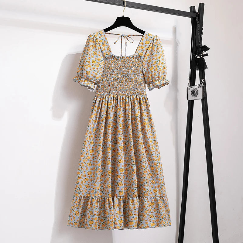 Pleated Chiffon Casual Dresses