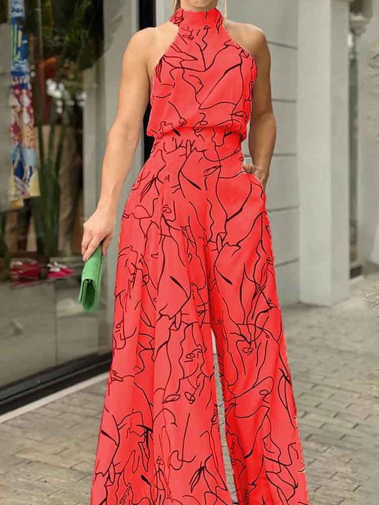 High Waist Halter Jumpsuit
