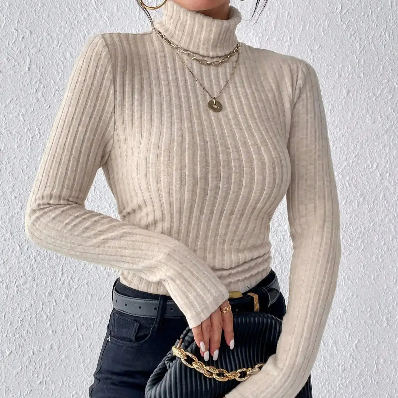 Stripe Slim Knit Shirt