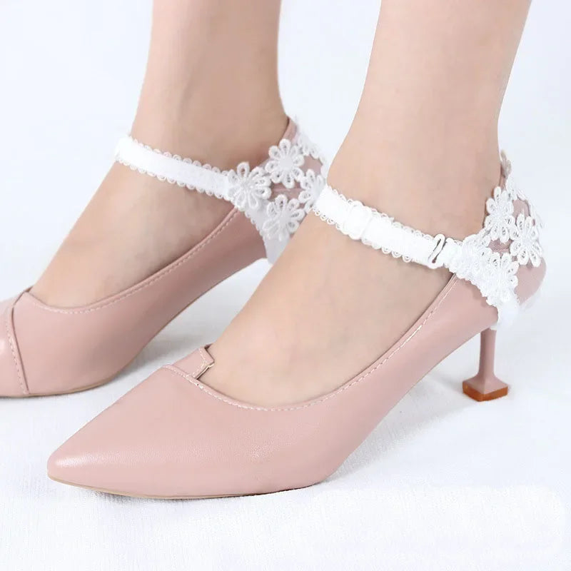 Anti-Skid Adjustable Flower Lace Heels Cover