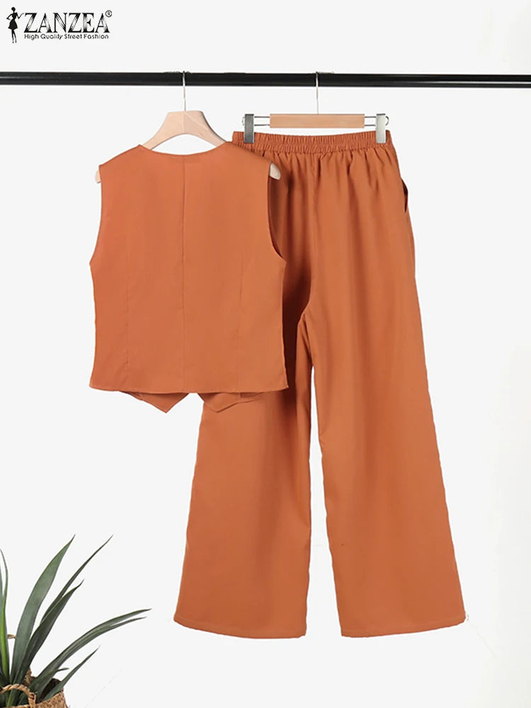 2-Piece Vest and Pants Sets Sleeveless