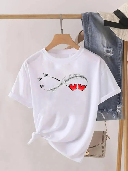 Love Heart Short Sleeve T-shirt