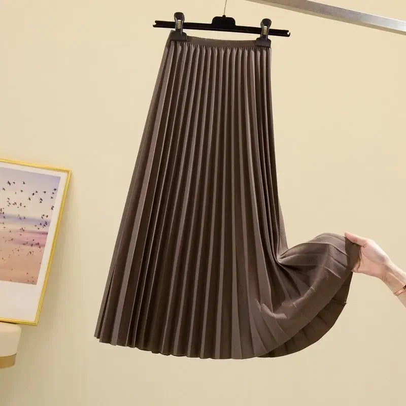 High-Waisted Pleated Skirt