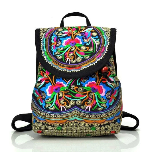 Embroidery Canvas Backpack