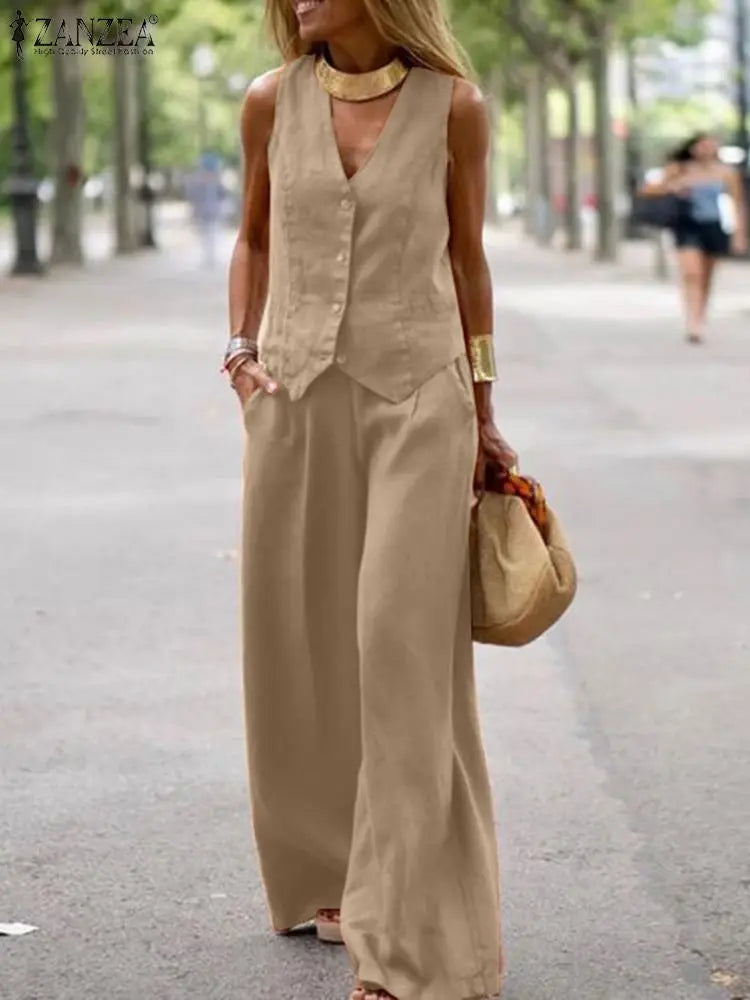 2-Piece Vest and Pants Sets Sleeveless