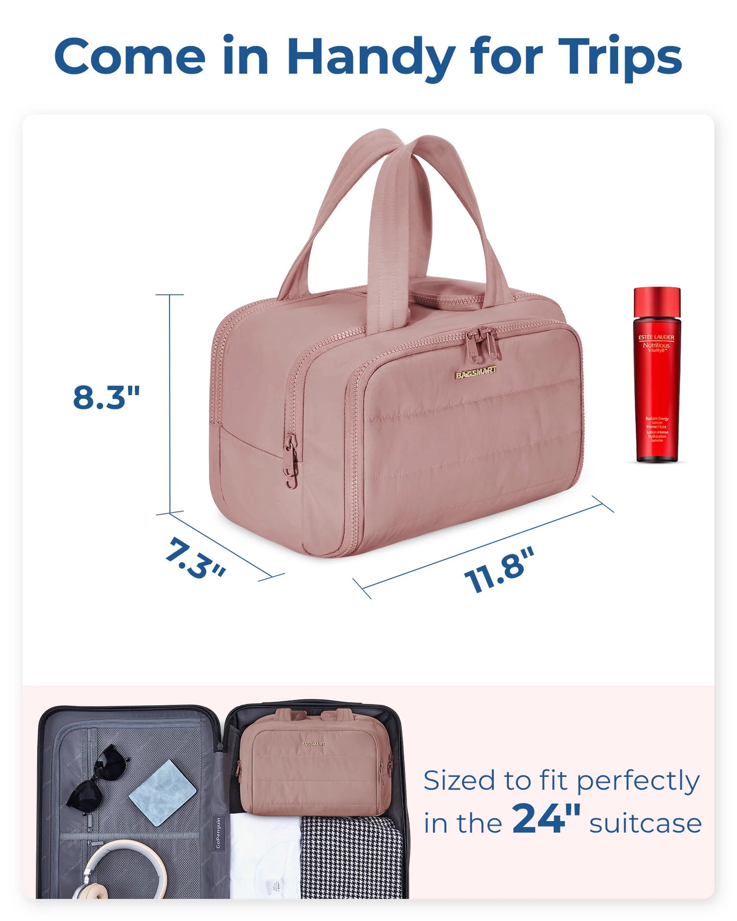 Large Capacity Travel Toiletry Makeup Cosmetics Bag
