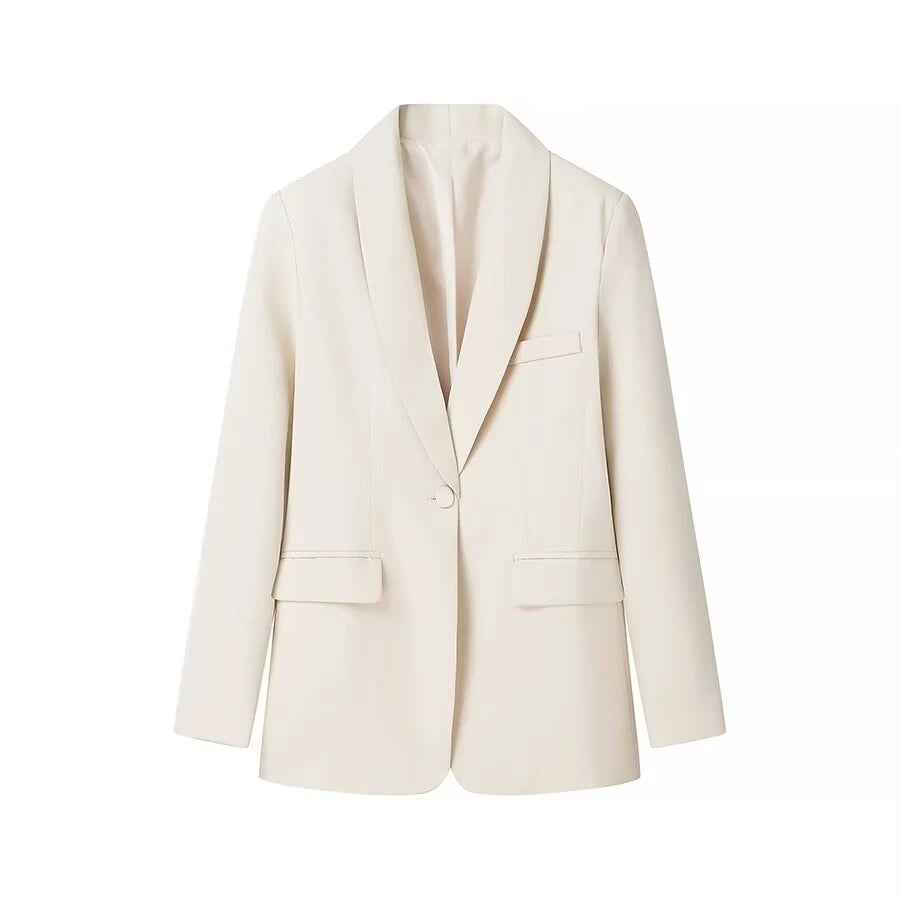 Suit Jacket  and High Waist Slim Trousers