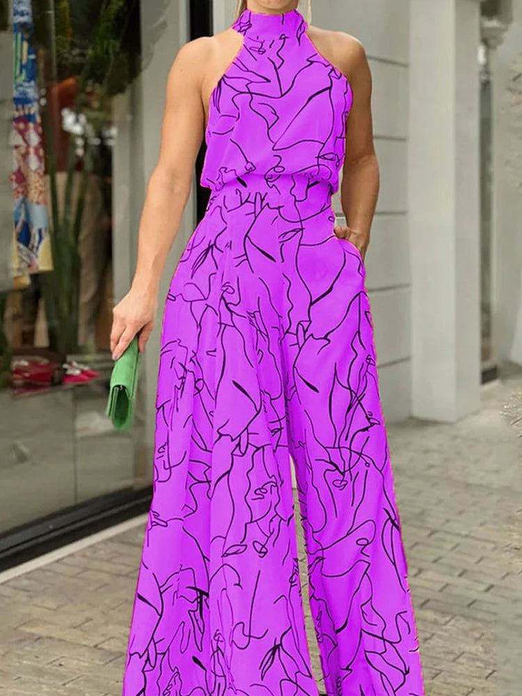 High Waist Halter Jumpsuit