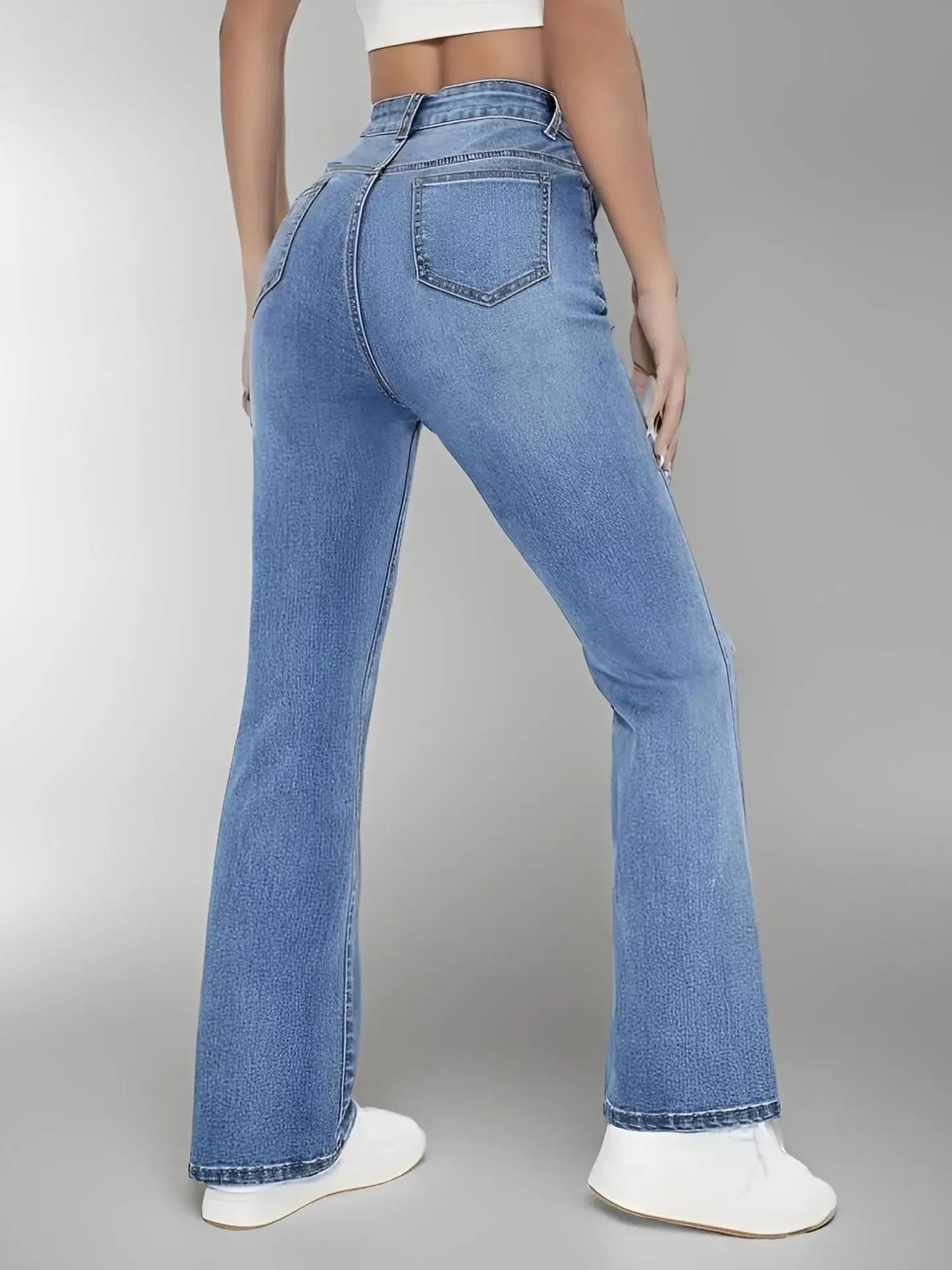 High Waist Denim Trousers