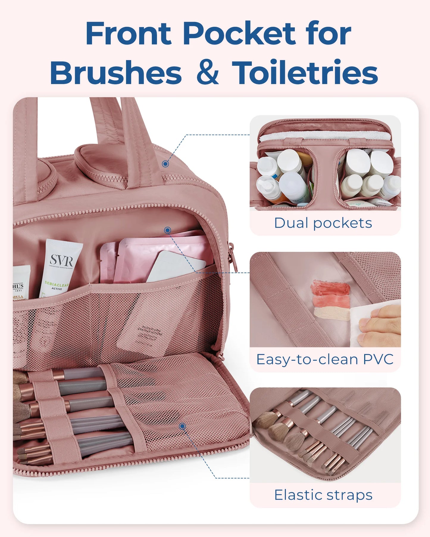 Large Capacity Travel Toiletry Makeup Cosmetics Bag