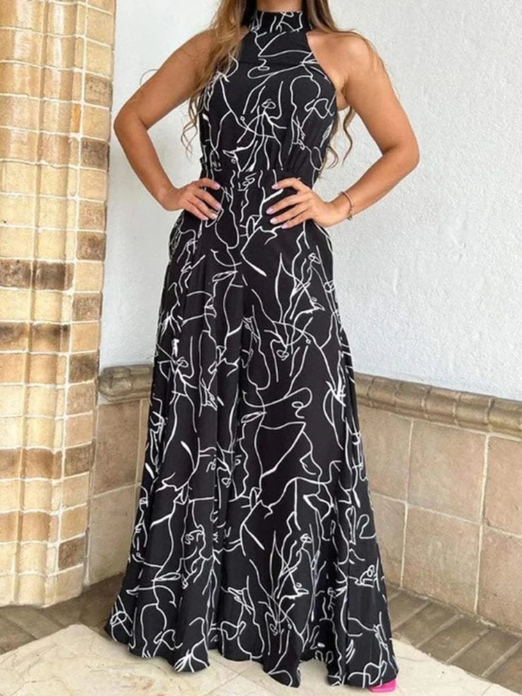 High Waist Halter Jumpsuit