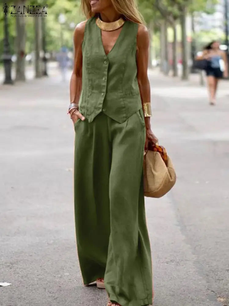 2-Piece Vest and Pants Sets Sleeveless
