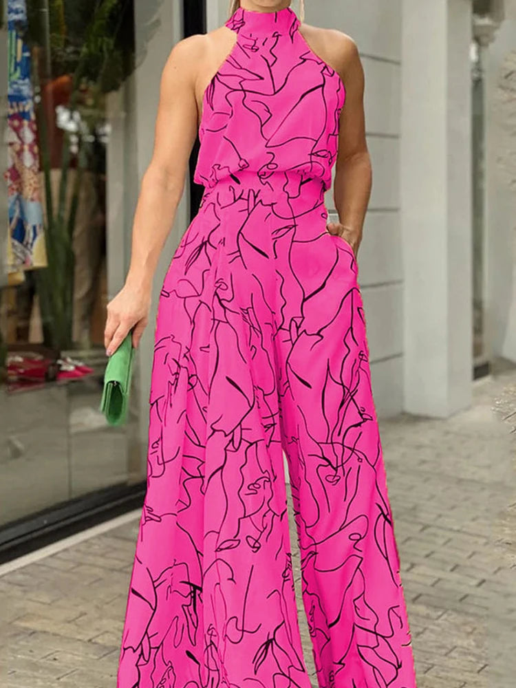 High Waist Halter Jumpsuit