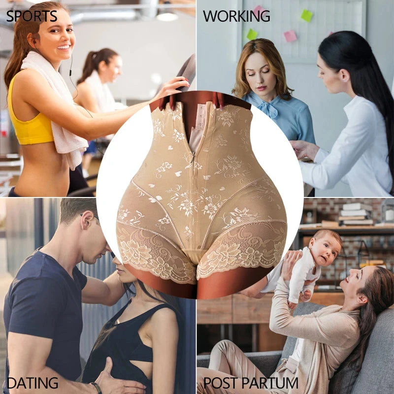 High Waist Trainer Body Shaper Panties with Zipper