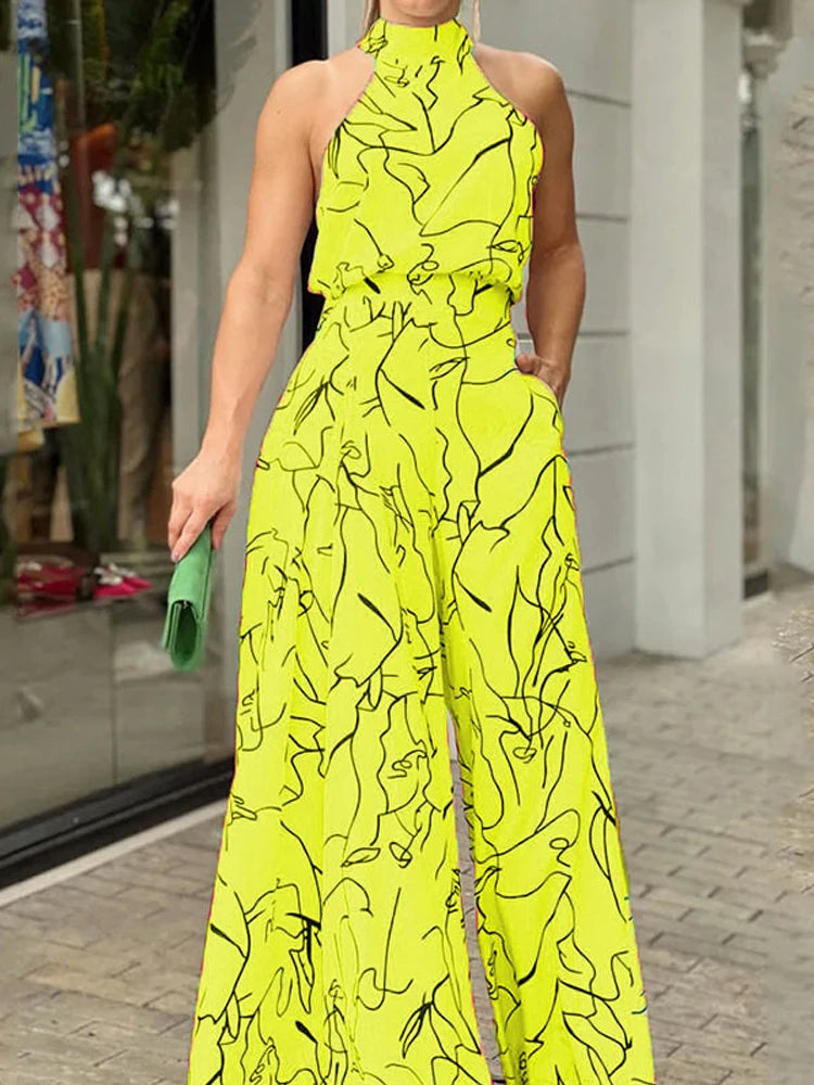 High Waist Halter Jumpsuit