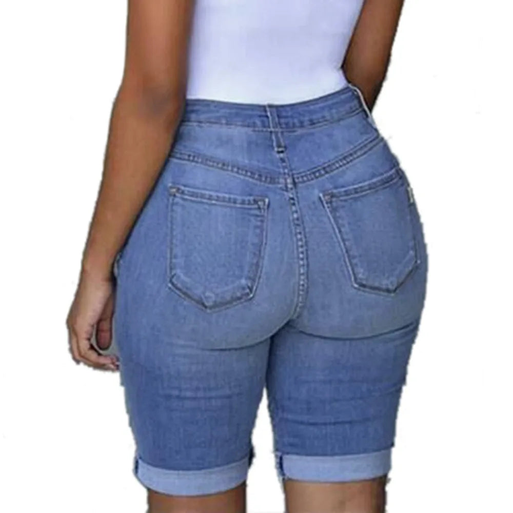 Denim Ripped Shorts