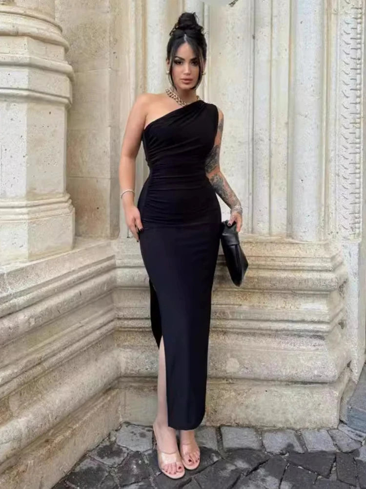 Split Sleeveless Backless Maxi Dress