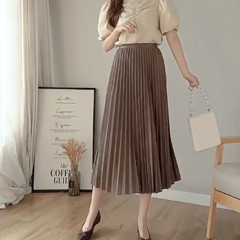 High-Waisted Pleated Skirt