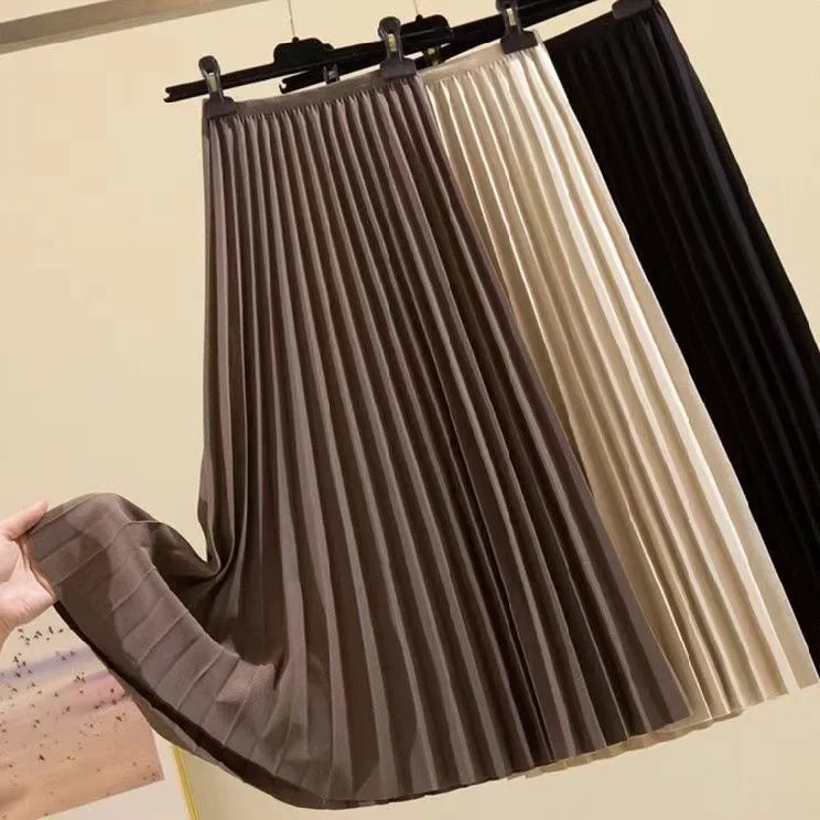 High-Waisted Pleated Skirt
