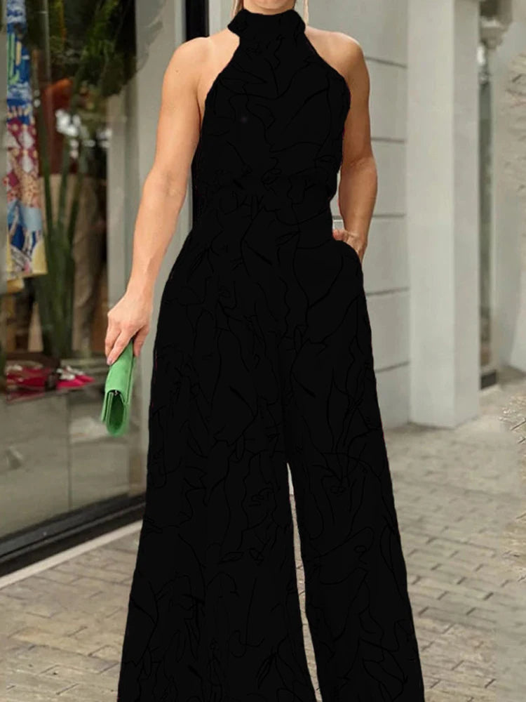 High Waist Halter Jumpsuit