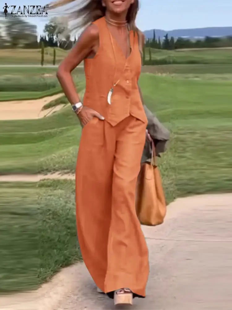2-Piece Vest and Pants Sets Sleeveless
