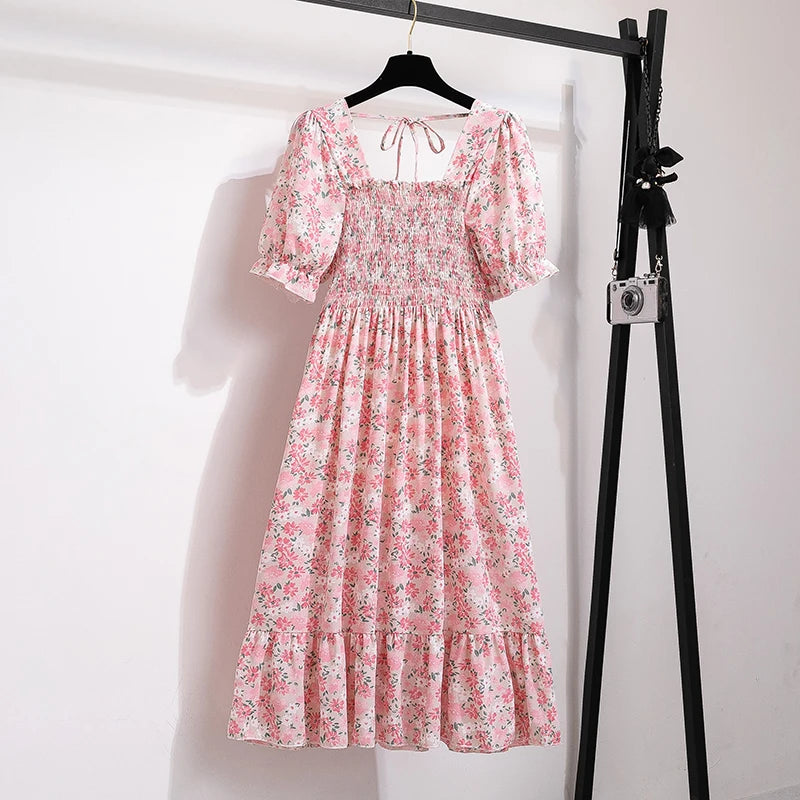 Pleated Chiffon Casual Dresses