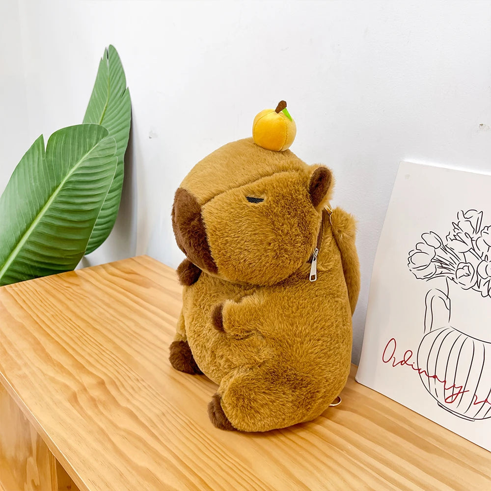 Plushie Doll Fur Capybara Backpack