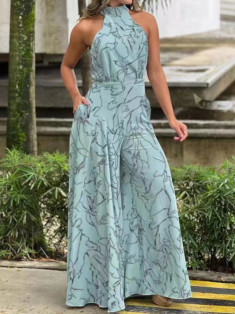 High Waist Halter Jumpsuit