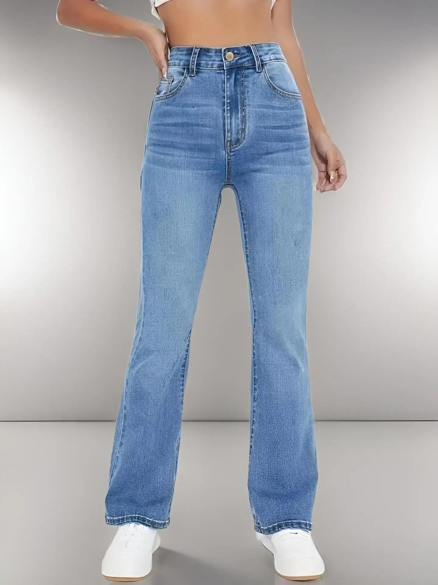 High Waist Denim Trousers