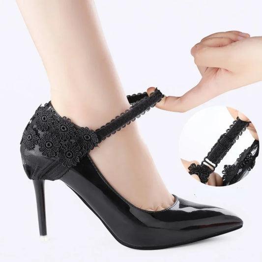 Anti-Skid Adjustable Flower Lace Heels Cover