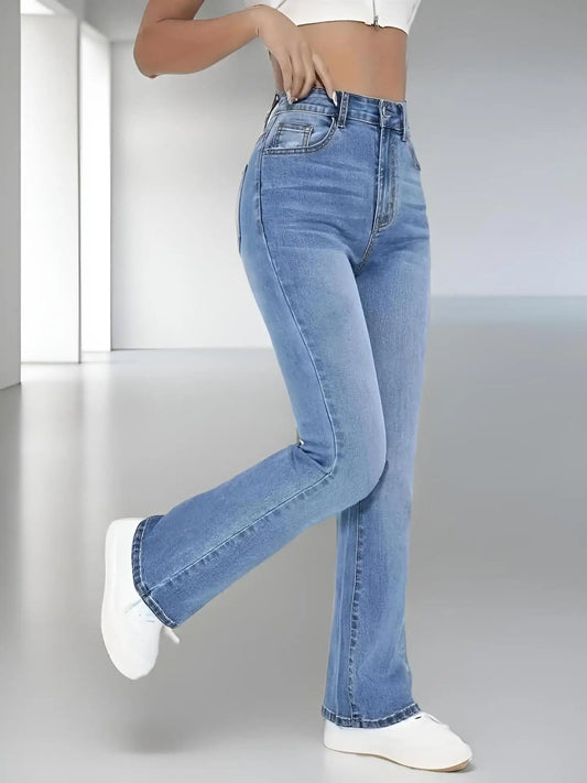 High Waist Denim Trousers