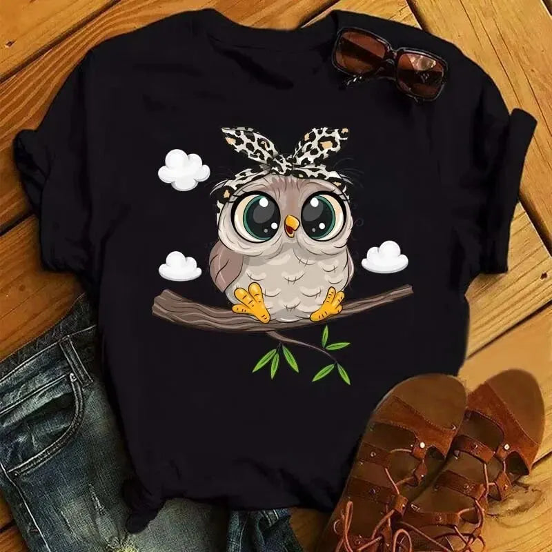 Owl Print T-Shirt