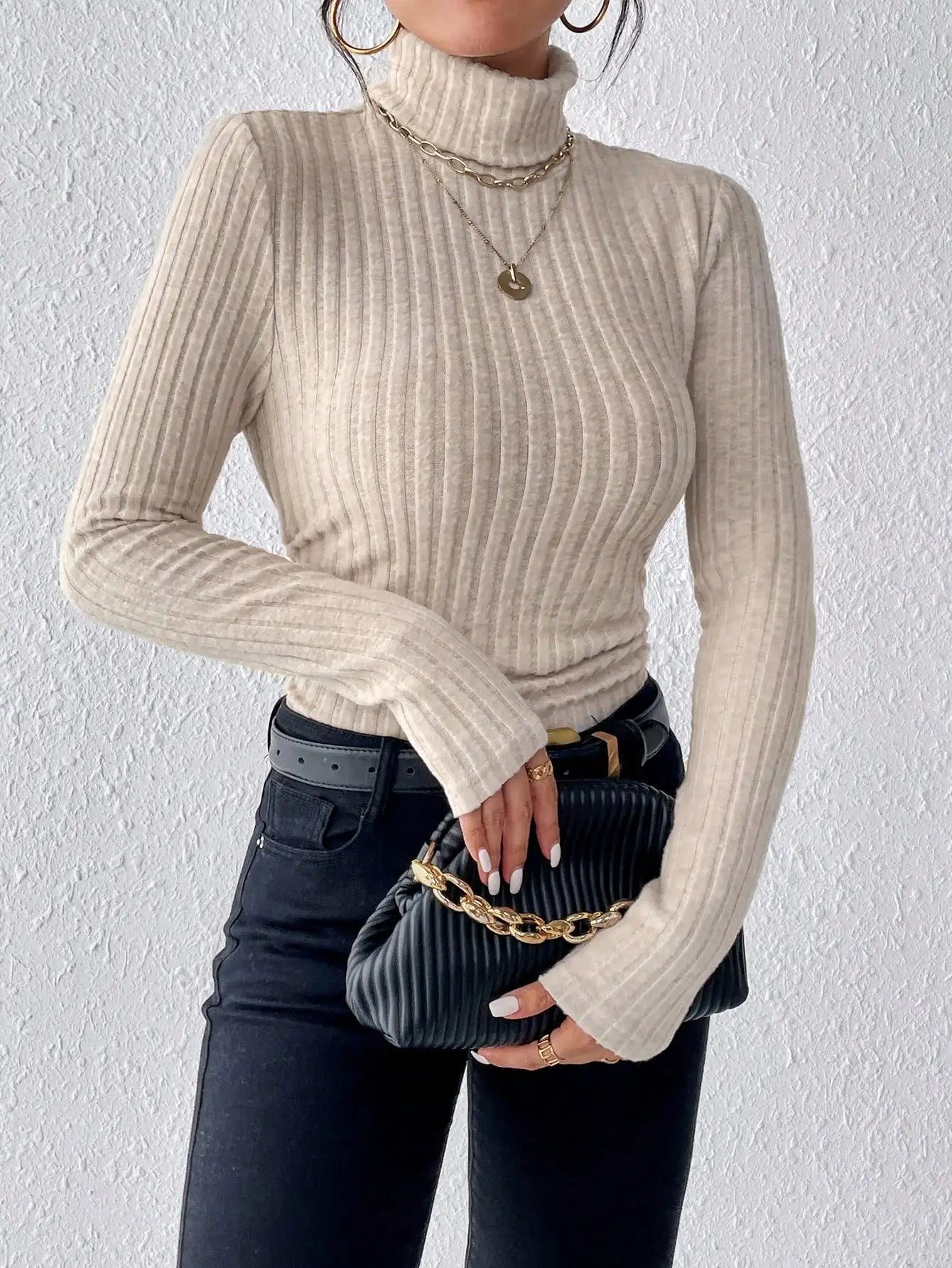 Stripe Slim Knit Shirt