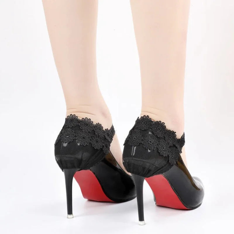 Anti-Skid Adjustable Flower Lace Heels Cover