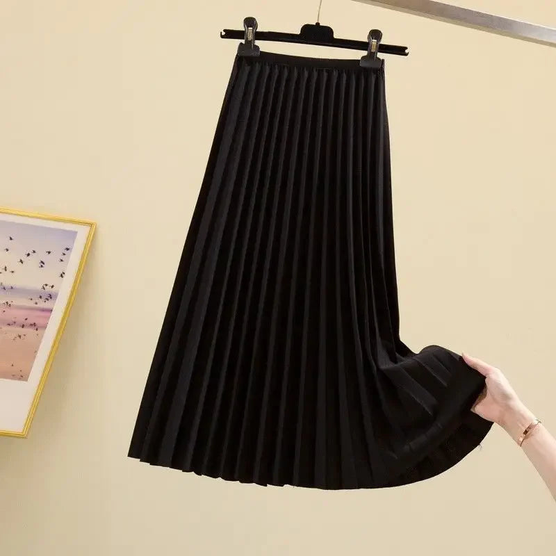 High-Waisted Pleated Skirt